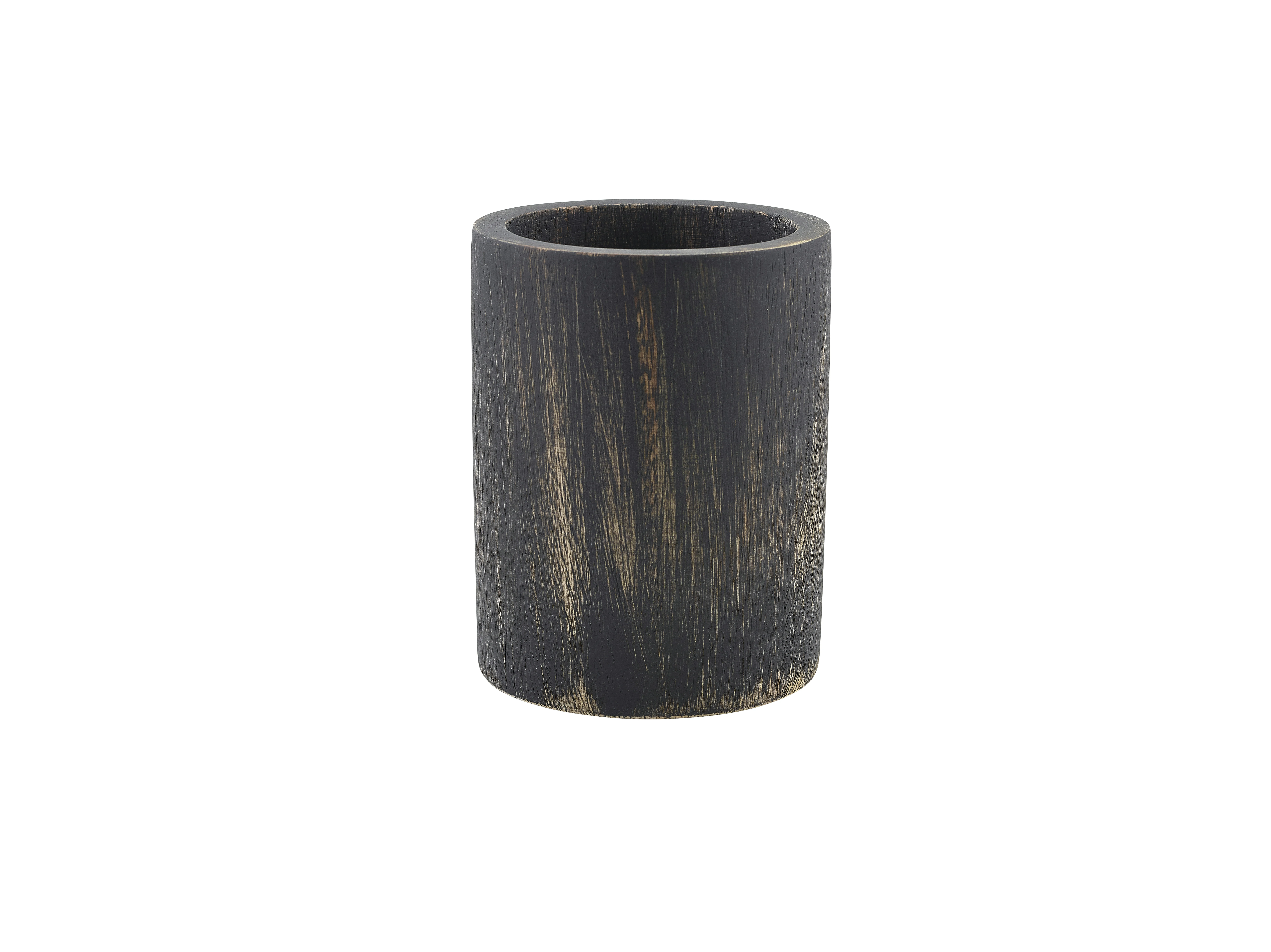 GenWare Black Wash Acacia Wood Cutlery Cylinder