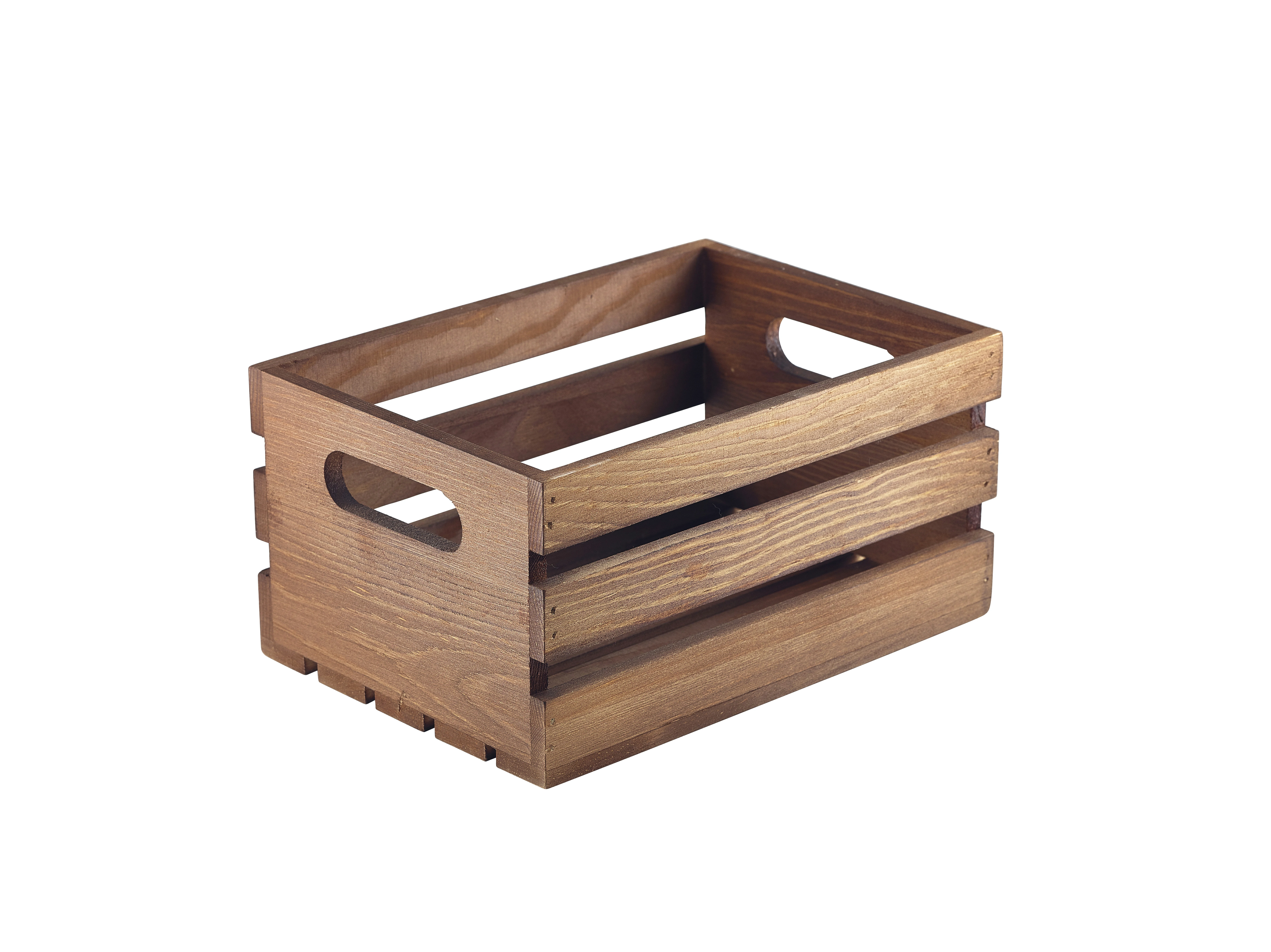 Genware Dark Rustic Wooden Crate 21.5x15x10.8cm